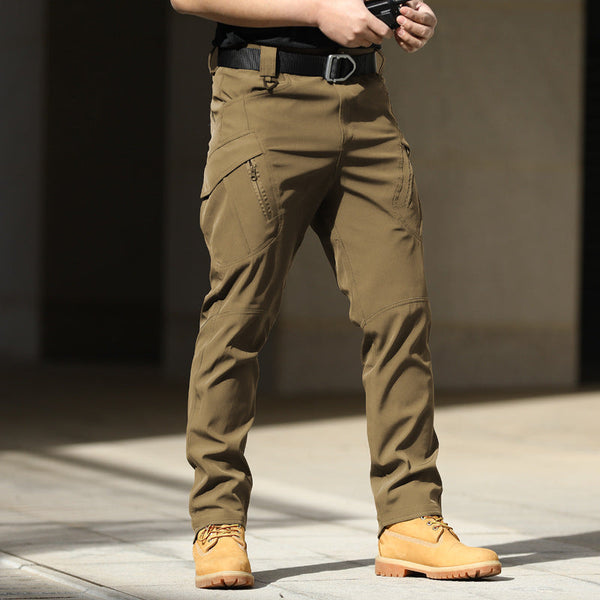 IX9 Brown Tactical Stretch Fabric Multi-Pocket Cargo Pants